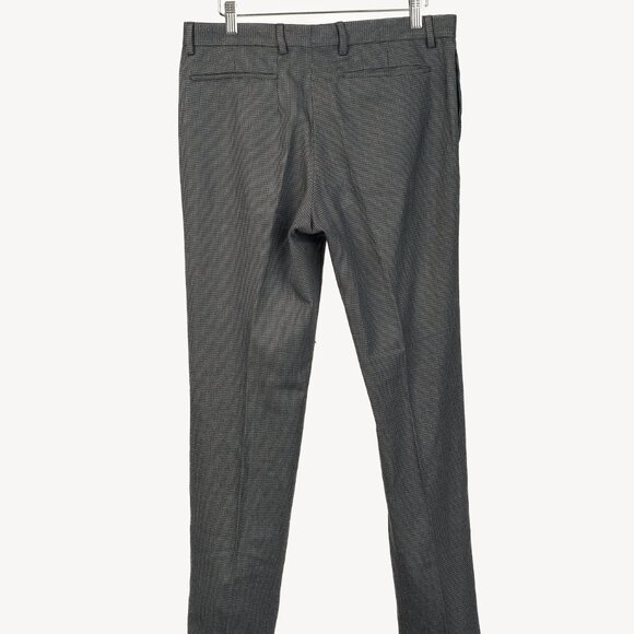 PS Paul Smith Grey & Blue Check Wool-Suiting Tapered Trousers - Picture 2 of 10